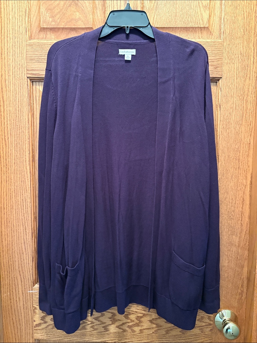 croft & barrow Deep Purple Open-Front Women's Cardigan